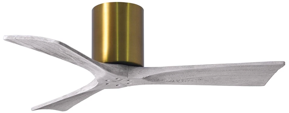 42" Matthews Irene 3H Brass and Barnwood Remote Hugger Ceiling Fan - Image 1 of 1