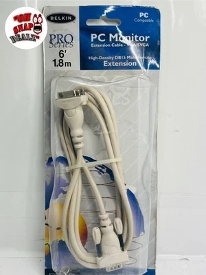 Belkin Pro Series VGA SVGA Monitor Extension Cable (BLKF2N02506) 6ft 1.8m DB15 - Image 1 of 2