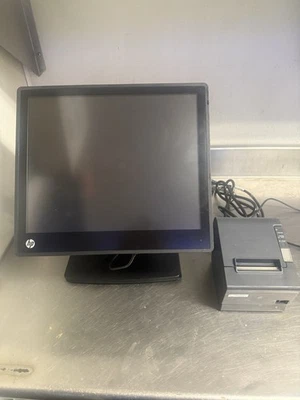 HP RP7 7800 4GB Touchscreen Retail System Black W/ Epson TM-T88V Thermal - Image 1 of 4