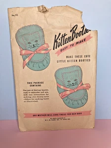 1940s Vintage Kitten Booties Pattern #727 By W.L.M. Clark - Picture 1 of 5