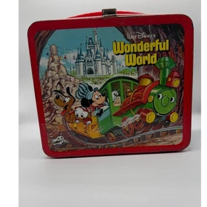 Vintage Walt Disney Wonderful World Of Ice Metall Brotdose Mickey Donald Goofy - Bild 1 von 13