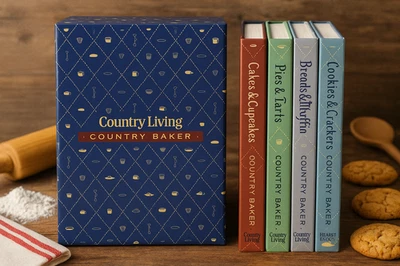 Vintage Country Living Country Baker 4 Book Box Set Hearst Book 1993 Cakes Pies Foto 1 de 4