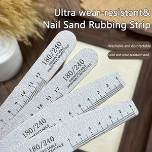 5pcs 180/240 Grit Nail Files Professional Half Moon/Straight Buffer Tools _cn - Picture 1 of 11