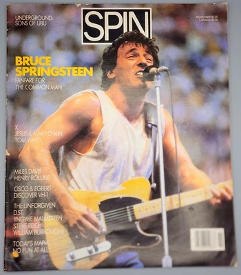 SPIN Magazine Nov 1985 Bruce Springsteen Cover Miles Davis Red Hot Chili Peppers - Image 1 of 4