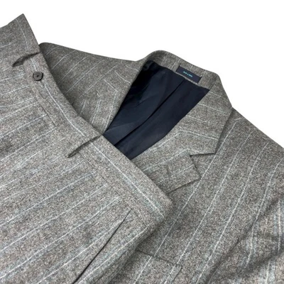 Faconnable Men’s Flannel Wool Suit Gray Stripe • Italy • 44R US - 54 EU | 38x30 - Image 1 of 4