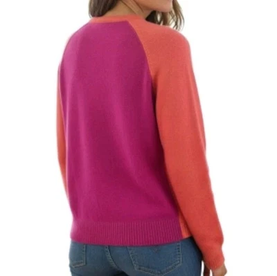 Cárdigan Gap Mujer Talla M Púrpura Coral Angora Conejo Pelo Bloque de Color Cuello en V Foto 1 de 4