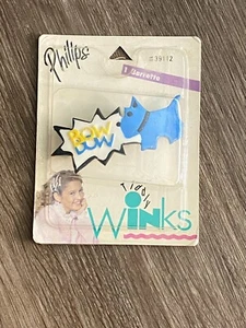 Vintage Philips Tiddly Winks Bow Bow Scottie Dog Barrette #39112 - Picture 1 of 4
