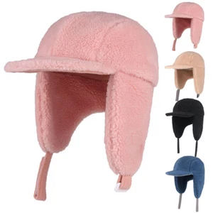 Winter Kids Hats Boys Windproof Snow Cap Girls Warm Earflap Sherpa Lined Caps - Picture 1 of 23