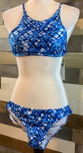 Women’s Crab girls 2 piece bikini set size M. Blue Print NWT (fits Small) - Picture 1 of 6