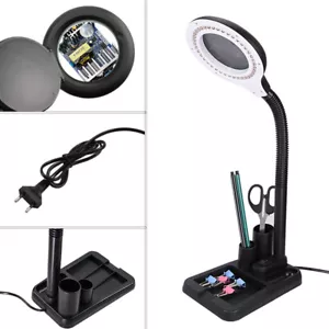 LED Lupenleuchte 5x 10x Lupe mit Leuchte Tisch- und Schreibtischlampe Stehlupe - Bild 1 von 11