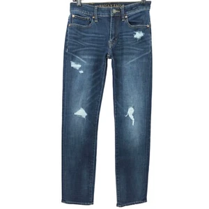 American Eagle Slim Straight Jeans Men 28x31.5 Distressed Extreme Flex 4 Stretch - Picture 1 of 14