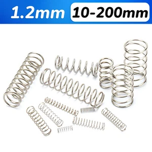 1.2mm Wire Compression Spring 8-20mm Diameter & 10-200mm Length Pressure Small - Picture 1 of 5