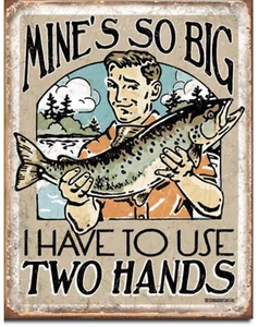 Letrero de estaño de metal so big Humor pesca hogar pared cabina decoración garaje #2040 - Imagen 1 de 1