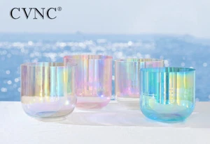 CVNC 6 Pulgadas Chakra Alquimia Color Cósmico Cristal Transparente Cantor Cuenco Sonido Sanación - Imagen 1 de 36