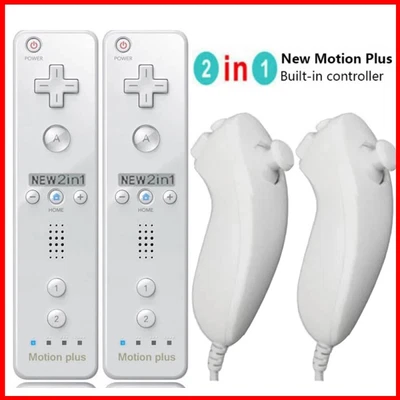 1/2x Nintendo Wii ORIGINAL 2 in 1 Remote Motion Plus Inside Controller & Nunchuk - Bild 1 von 4