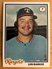 1978 Topps Len Barker Baseball Card #634 Rangers Pitcher Mid-Grade VG