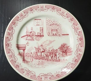 Iroquois China - USA - Restaurant Ware - Ye Olde Inn Dinner Plate - Red - Bild 1 von 9