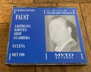 Gounod Faust Opera 2 CD Set (1992) Myto Records Italy IMPORT Bjorling Cleva 1950 - Picture 1 of 5
