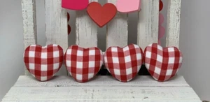 Florero a cuadros a cuadros búfalo corazón día de San Valentín relleno decoración dispersa - Imagen 1 de 5