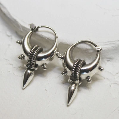 Creole In Argento Sterling 925 Orecchini Da Donna Creole Orecchini - Immagine 1 di 3