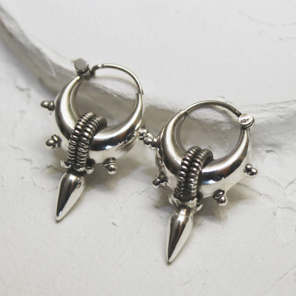 Creole In Argento Sterling 925 Orecchini Da Donna Creole Orecchini - Immagine 1 di 3