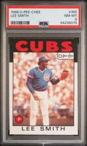 1986 O-Pee-Chee OPC #355 Lee Smith HOF PSA 8 NM-MT (CLEAN SLAB) Chicago Cubs - Picture 1 of 2