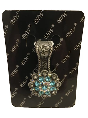 Joyería de moda occidental BHW colgante magnético con clip gris con piedras de imitación azules Foto 1 de 4