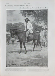 1902 Impresión Rey Lewanika De Barotseland África Central Coronación Invitado - Imagen 1 de 3