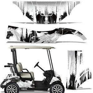 Cart Graphics Kit Decal Sticker For Yamaha Golf Cart 2007-2016 CARBON-X SILVER