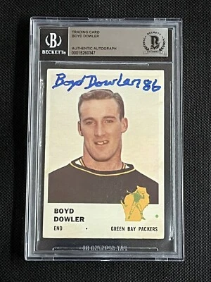 BOYD DOWLER 1961 FLEER ROOKIE SIGNED AUTOGRAPHED CARD #92 BECKETT BAS AUTHENTIC - Image 1 of 2
