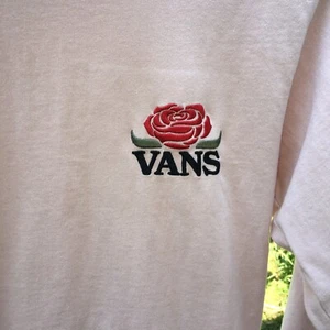 Vans Long Sleeve Tee Dusty Rose With Embroidered Rose Size Small - Picture 1 of 6