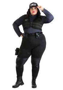 Women's Plus Size SWAT Babe Costume - Picture 1 of 1