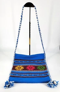 1960s Greek Hand Woven Wool Souvenir Shoulder Tagari Bag Hippie Boho Folk Art - Picture 1 of 7