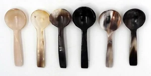 6 cuernos cuernos cuerno de búfalo orgánico cuchara de babilonia cuchara de mostaza cuchara de sal cuchara de vaso 7 cm - Imagen 1 de 1