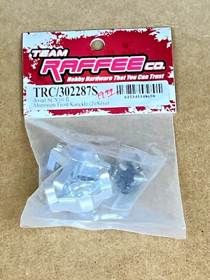 Team Raffee TRC/302287S Alumium Front Knuckle (2) Silver Axial SCX10 2 RC Rare - Image 1 of 4