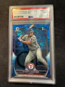 2023 1st Bowman Chrome Draft S/E Wyatt Langford Texas Rangers #BDC106 PSA 9 - Bild 1 von 1