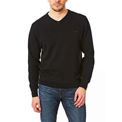 Lambretta Carnaby Street Jumper Men's Chest Logo V Neck Jumper Black - 3XL - Image 1 of 4