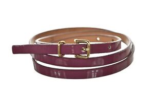 J Crew Womens Belt Size M Purple Solid Patent Leather Hip Skinny Width Casual