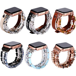 Women Boho Beads Bracelet for Apple Watch Series 8 7 6 SE Elastic Band 38mm-49mm
