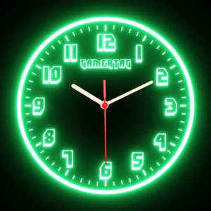GamerTag Game Room Personalized Custom Made Night Light Flexible Neon Wall Clock - Picture 1 of 86