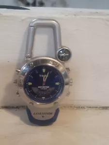 Traveler Car Keyring Luggage Pocket Timex Rugg Watch U.S. Military Compass USED - Picture 1 of 18