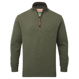 Schoffel Angus Areobloc Quarter Zip Jumper Mens - Green - Windproof Fully Lined - Picture 1 of 5