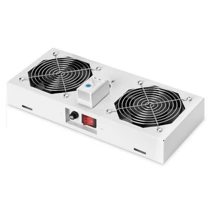 DIGITUS Professional Dachlüftereinheit für 19" Gehäuse 2 Lüfter Thermostat Grau - Bild 1 von 5
