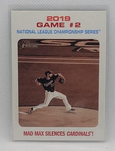 Topps Heritage Max Scherzer 2020 Mad Max Silences Cardinals! Blanco #203 - Imagen 1 de 2