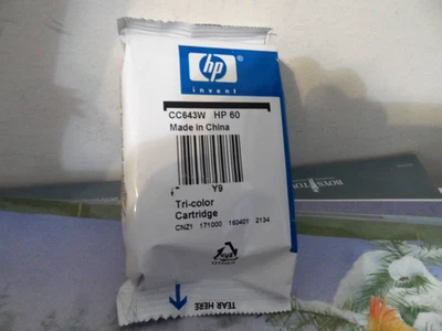 HP 60 Tri-Color Original Ink Cartridge (CC643W) Open Box / Sealed Inner Package - Image 1 of 4
