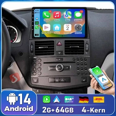 2+64GB Für Mercedes Benz C-Klasse W204 2006-2011 Autoradio GPS NAVI Carplay DAB+ - Bild 1 von 4