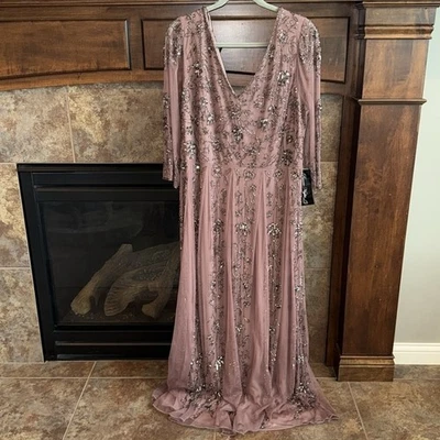 Pisarro Nights Mauve beaded formal dress mother of bride or groom NWT size 18 - Image 1 of 4
