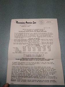 Crucero Norwegian American Line 1955 - Imagen 1 de 7