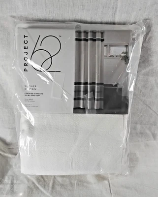 Cortina de Ducha Granja Gris Cuadros Oeko-Tex Algodón 72"x72" Proyecto 62 Foto 1 de 4