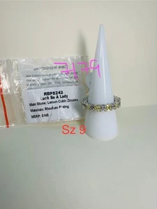 Neu im Karton Bomb Party Gr.9 enthüllt BP Ring RBP8242 Luck Be A Lady Zitrone CZ Rhodium Pl - Bild 1 von 9